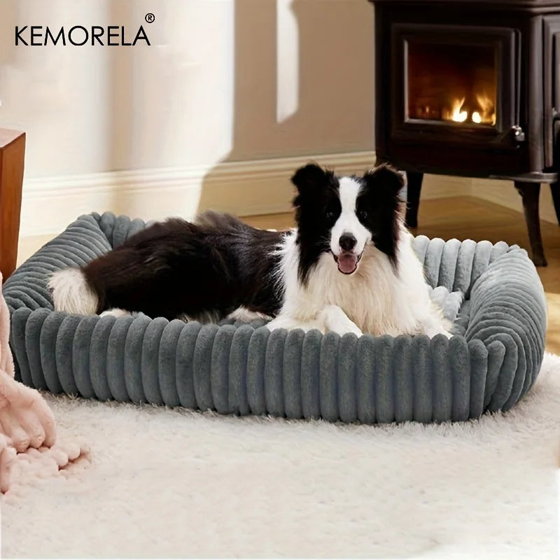 Orthopedic Plush Dog Bed - Mattress with High Resilience Support All Seasons Fluffy Pet Bed for Medium Large Dogs