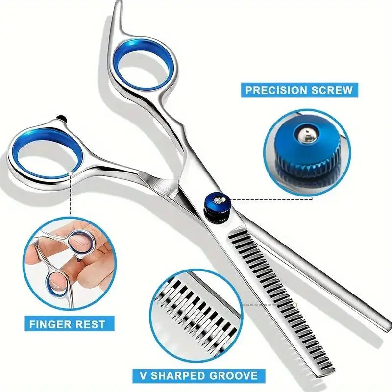 4pcs Pet Safety Scissors - Ambidextrous Stainless Steel Dog Grooming Shears with Safe, Round Head for Precision Trimming