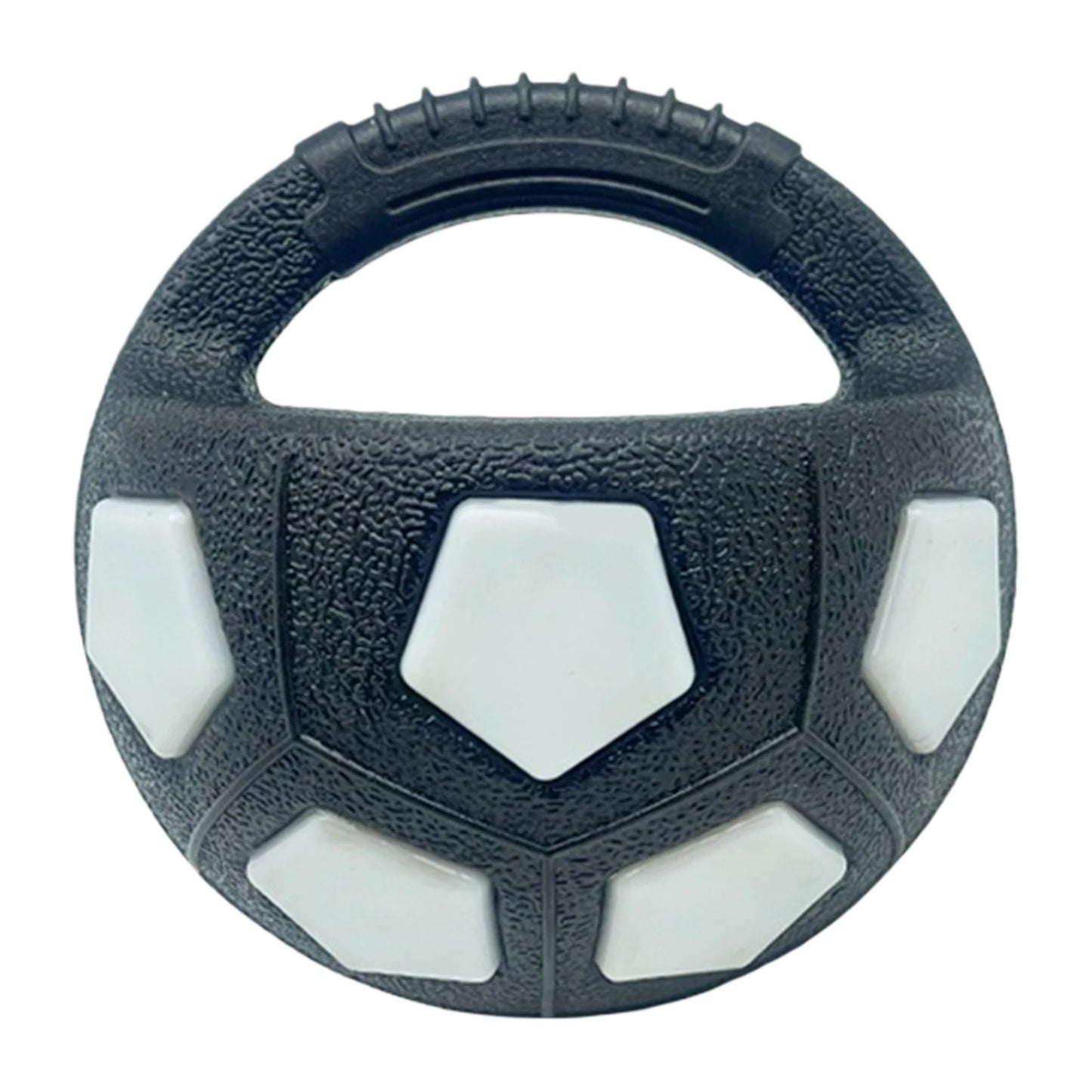 Dog Calming Ball with Handle Pet Dog Football Shape Toy Interactive Squeaky Pet Football for Medium Large Breeds