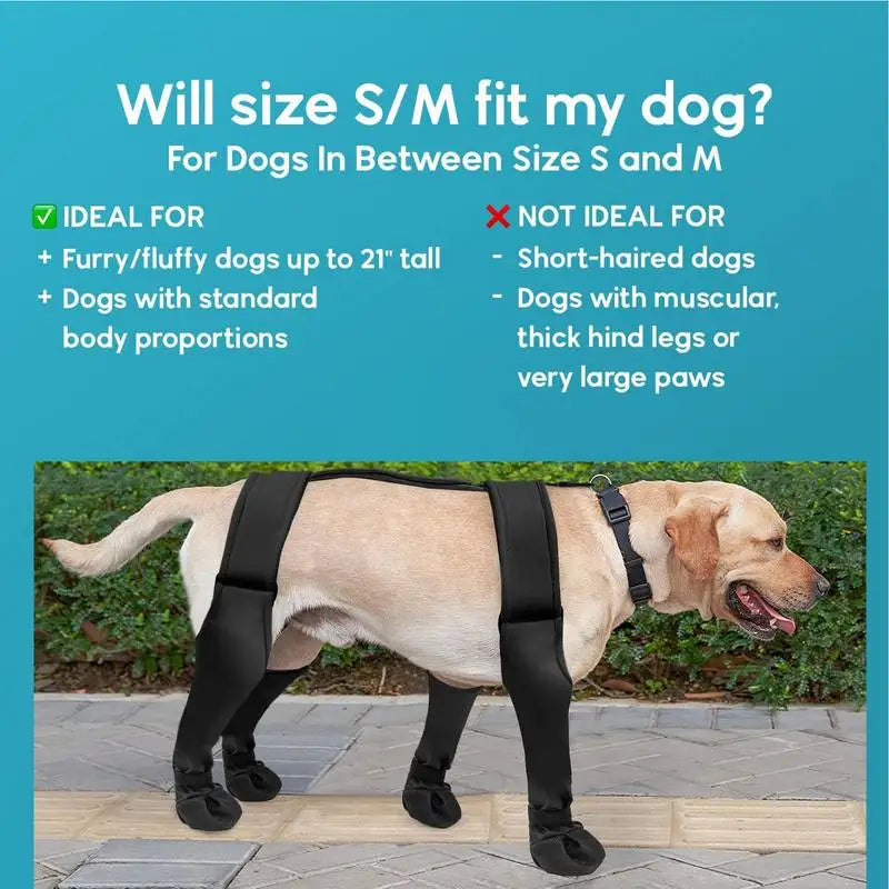 Dog Suspender Boots Waterproof Paw Protectors Soft Puppy Boots Non-slip Dog Winter Shoes Adjustable Booties for Dogs Paws