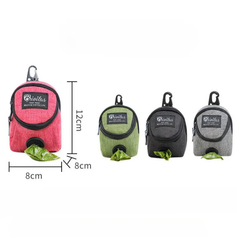 Portable Dog Training Treat Bag, Outdoor Dog Treat Pouch for Puppy Snacks and Rewards with Waist and Poop Dispenser