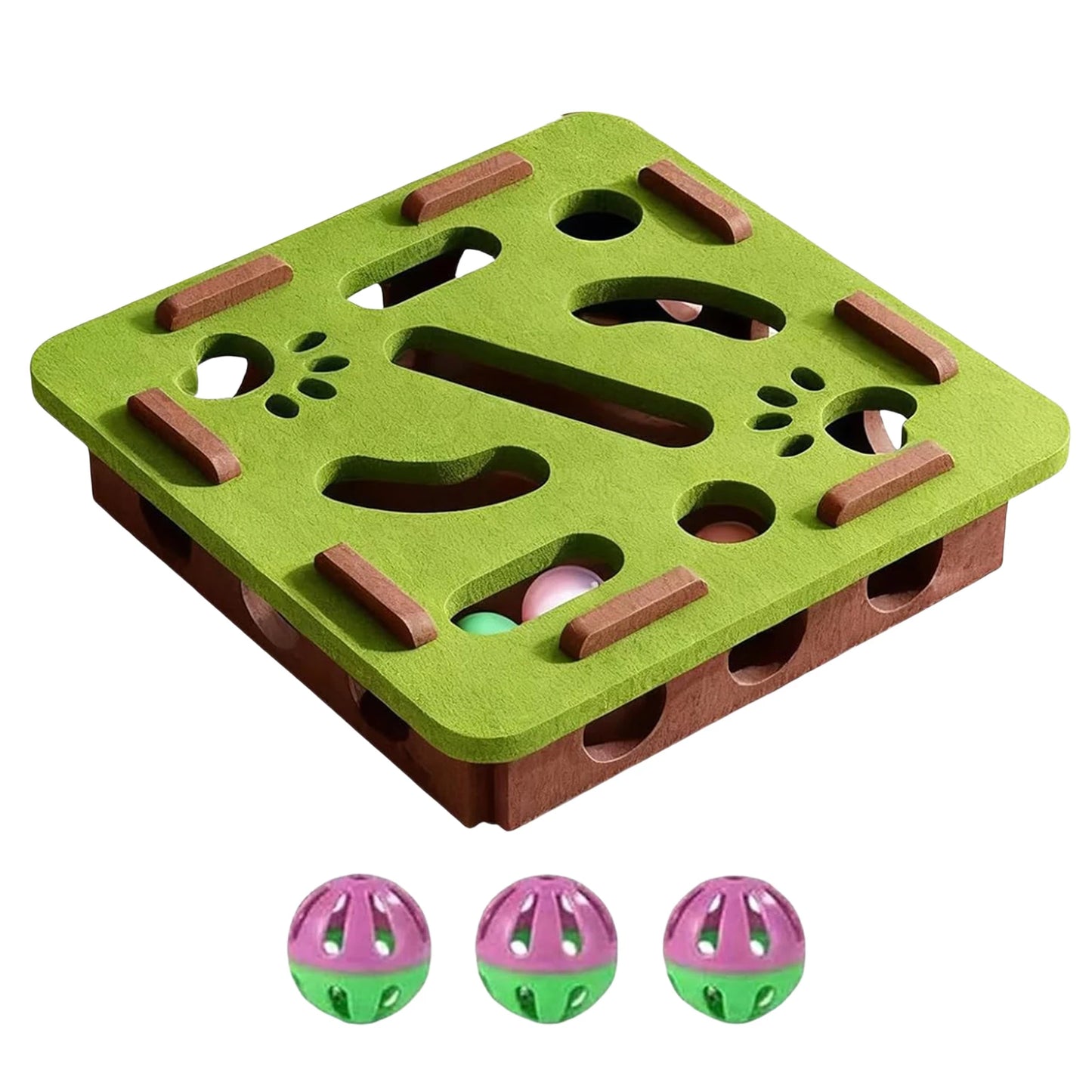 Cat Scratch Puzzle Enrichment Box W/3 Ball Interactive Cat Nail File Enrichment Box Cat Puzzle Toy Puzzle Box for Indoor