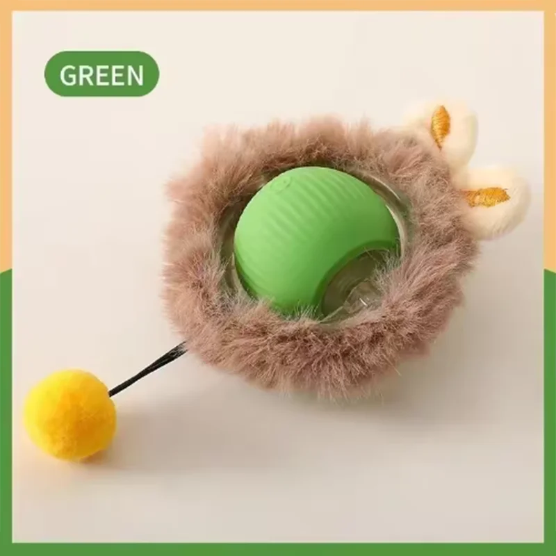 Interactive Self-Play Cat Toy, Automatic Teaser Ball and Rotating Stick, Hands-Free Fun for Kittens