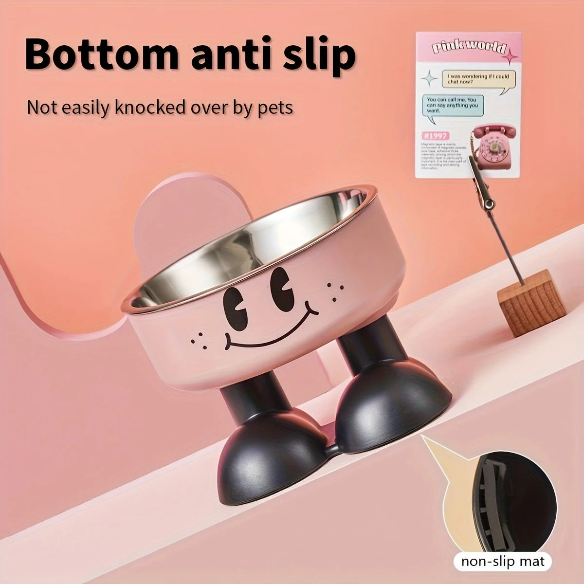 Elevated Stainless steel Dog & Cat Bowl for Food and Water. No Spill Pet Feeder bowl for Puppy, Small Medium, and Large Dogs & Cats
