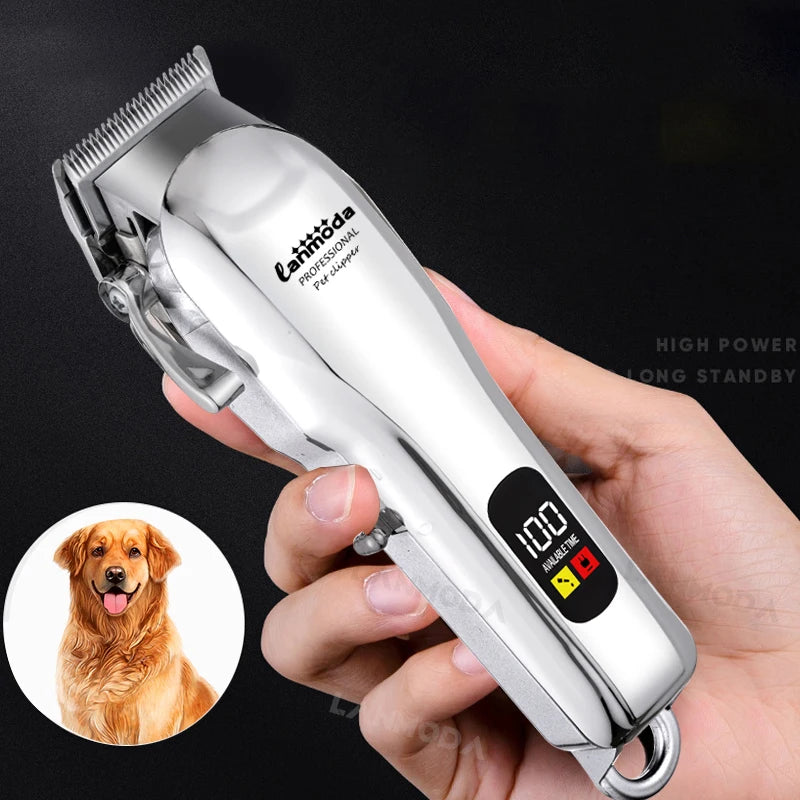 Professional Electric Dog Grooming Clipper for Pets, Hair Trimmer Cordless,  Low Noise Shaver, Cutter, Machine Scissors