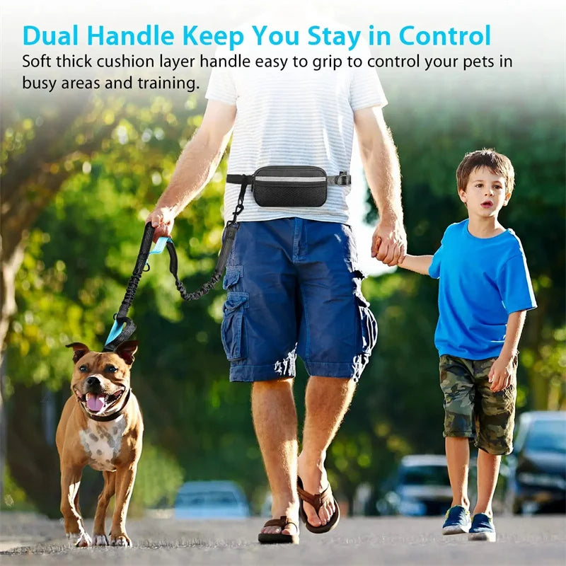 Hands Free Dog  Leash for Pet Walking & Running. Retractable Elastic Belt and Traction Rope for Running & Walking
