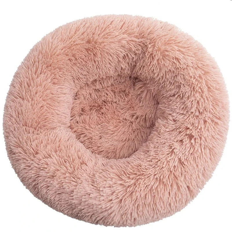Round Pet Bed for Large Dog Bed, Donut, Long Plush Bed for Medium Dog, Warm Sleeping Sofa