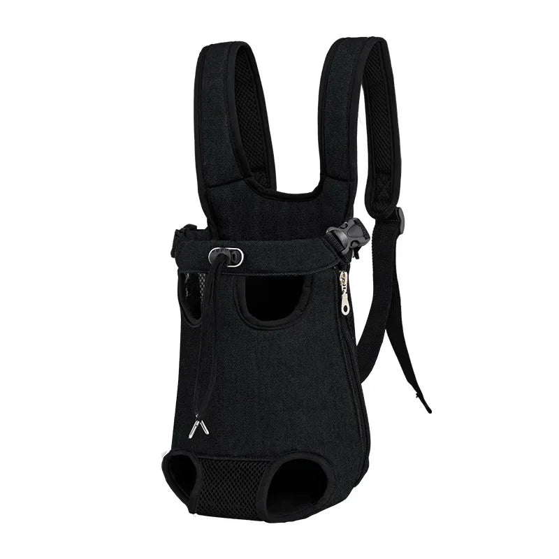 Denim Pet Dog & Cat Backpack for Outdoor Travel for Dogs & Cats with Breathable Shoulder Straps