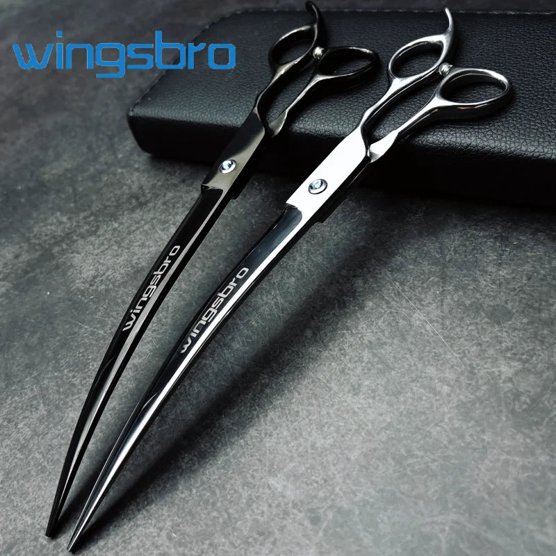 Wingsbro 9 inch Professional Pet Grooming Scissors, Animal Hair Trimming for Dog, Dog Grooming Curved Shears