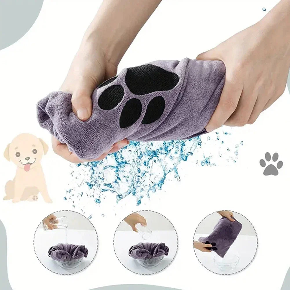 35*75cm/50*100cm Microfiber Pet Bath Towel, Embroidered, Super Soft Absorbent for Cat & Dogs