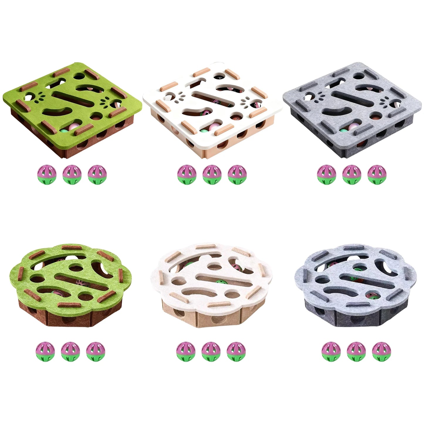 Cat Scratch Puzzle Enrichment Box W/3 Ball Interactive Cat Nail File Enrichment Box Cat Puzzle Toy Puzzle Box for Indoor
