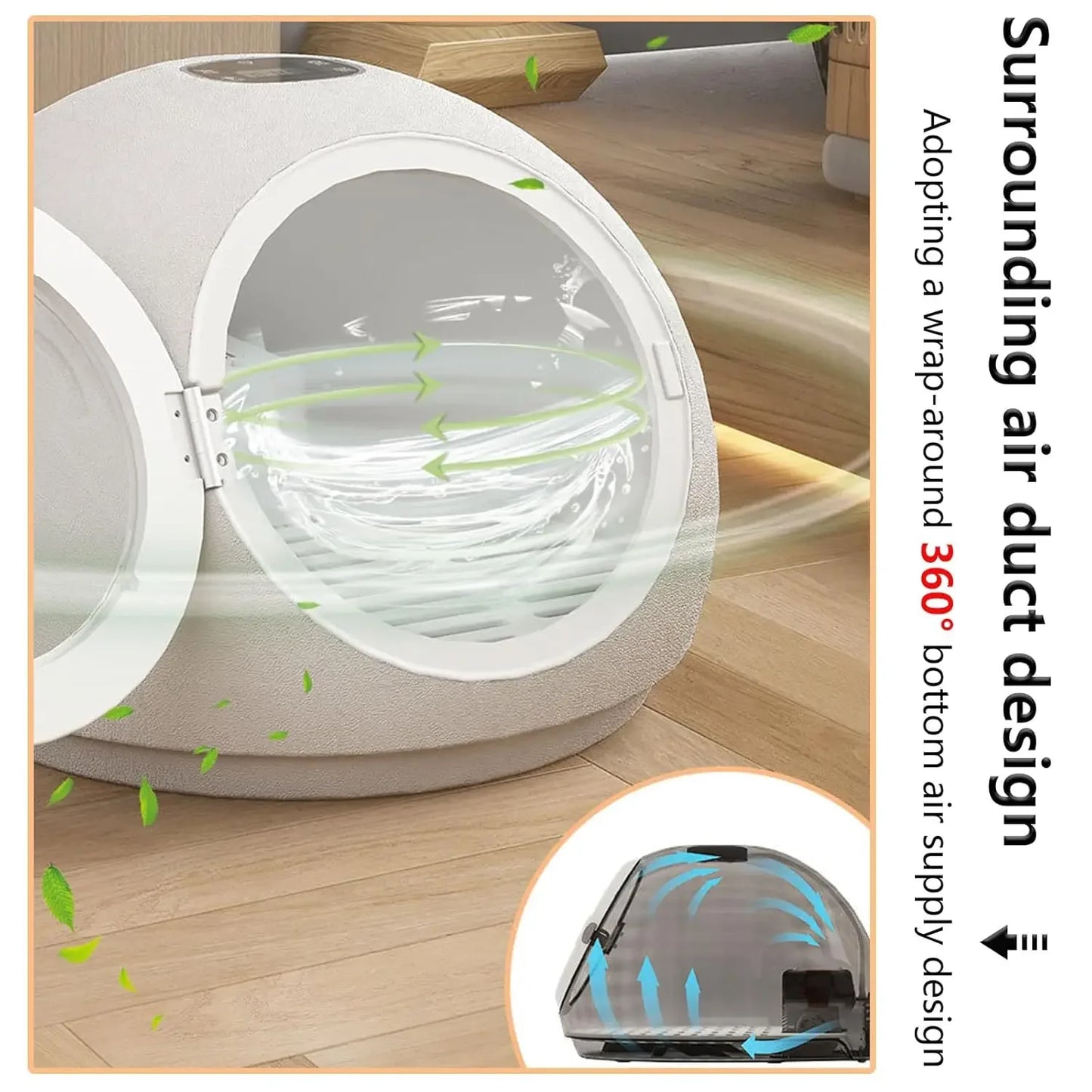 55L Automatic Pet Dryer Box, Adjustable Temp & Time, 110V for Cats & Small Dogs Grooming, Custom