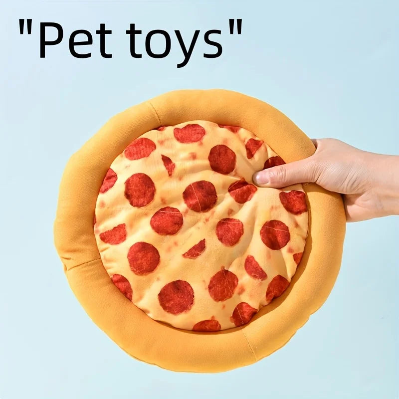 Squeaky Plush Pizza & Shrimp Dog Toy Durable Chew for Small Breeds Interactive Pet Play Accessory Soft Teething Puppy Chew Toys