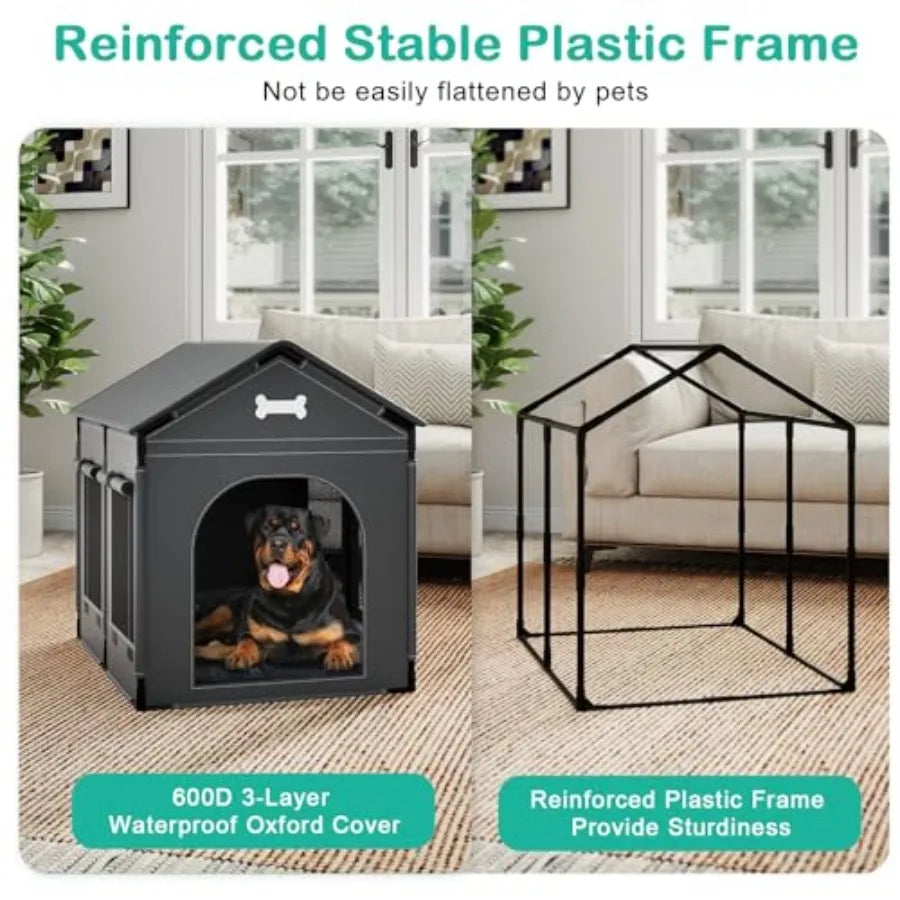 Indoor House Kennel with Bed Mat Cushion for Small Medium Large Dogs and Cats