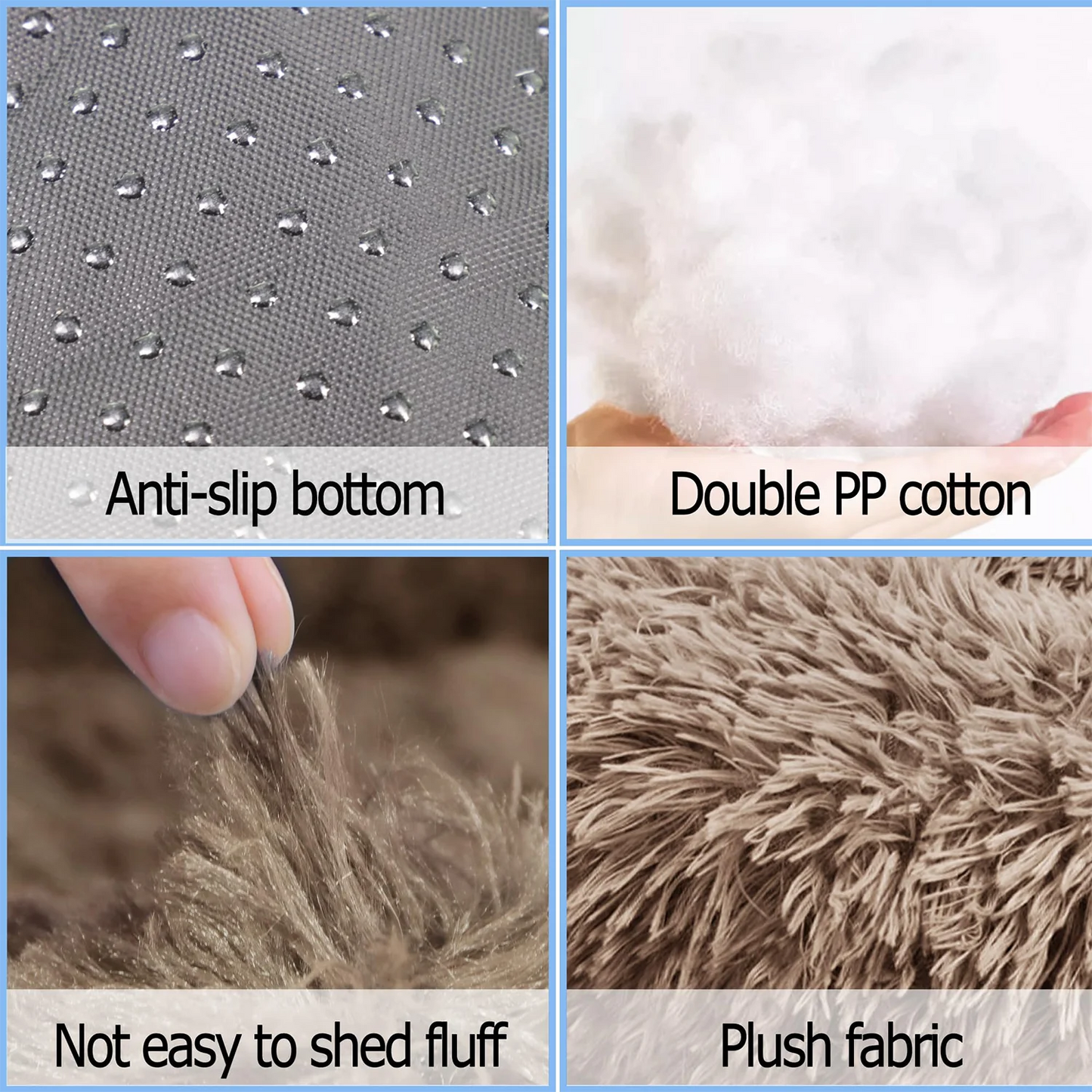 Round Pet Bed for Large Dog Bed, Donut, Long Plush Bed for Medium Dog, Warm Sleeping Sofa
