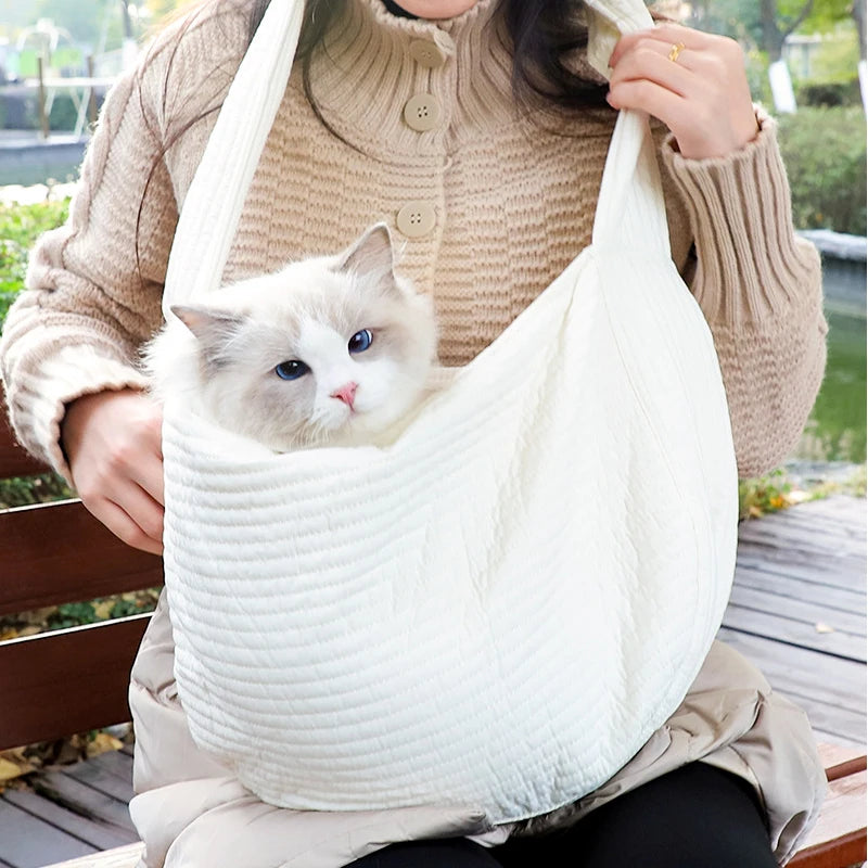 Comfortable Dog Bag Pet Crossbody Shoulder Bag Outdoor Travel Handbag Canvas Single Shoulder Cat Bag Sling Comfort Tote Bag