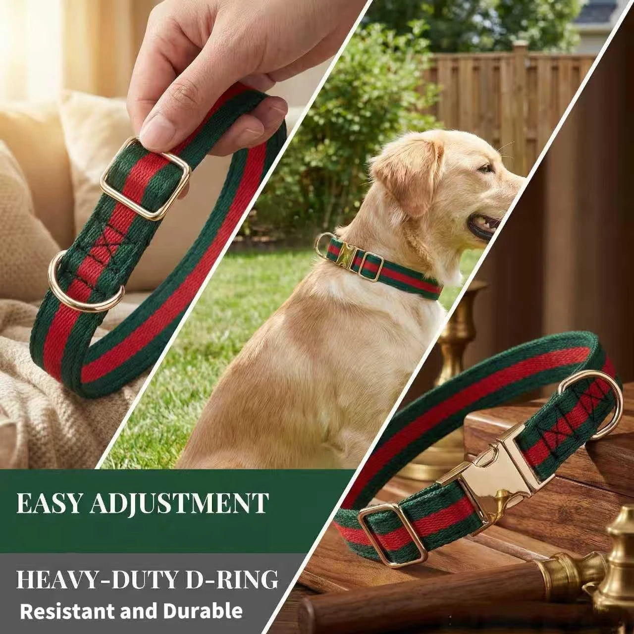 Cute Luxury Style Dog Collar with Metal Buckle, Durable Safety Pet Collar for Medium Dogs & Daily Walk