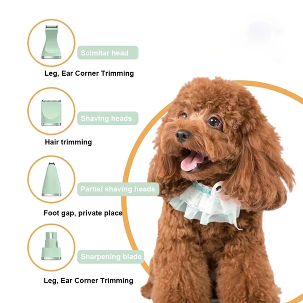Professional 4-in-1 Electric Pet Grooming Tool Set Dog Hair Clippers USB Rechargeable 
Cats Haircut Trimmer Shaver  Supplies