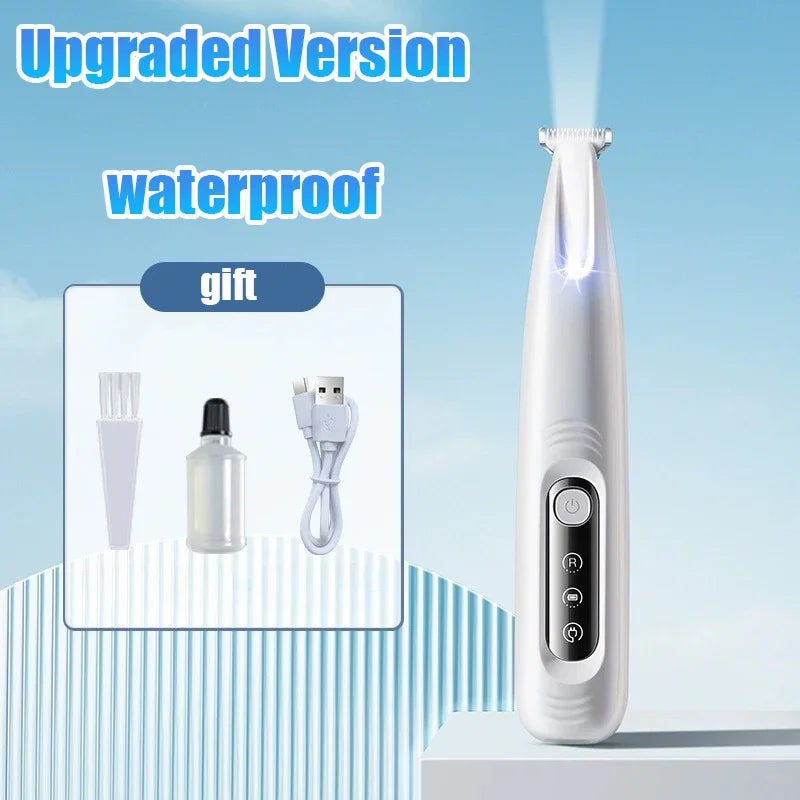 Upgrade Dog Paw Trimmer with LED Light Waterproof Portable Pet Hair Trimmer with Display Dog Clippers Grooming 18mm Widen Blade