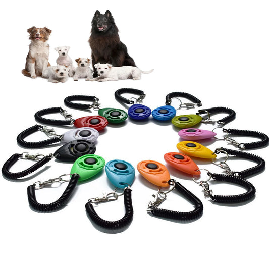 Pet Training Clicker, Trainer with Adjustable Wrist Strap and Key Chain