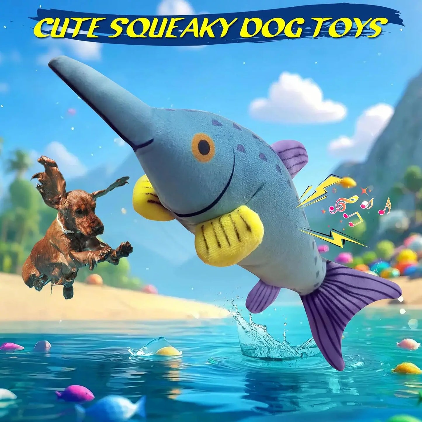 Large Squeaky Dog Toys :Plush Soft Dog Chew Toys - Tug of War for Large, Small, Medium, Puppy Breeds-Puppy Toys to Keep Them Busy