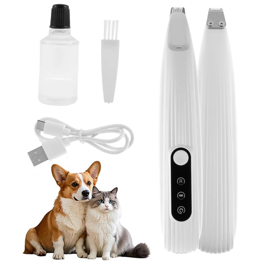 Pet Paw Trimmer with LED Light, USB Rechargeable Pet Grooming Clippers, Portable Dog and Cat Hair Clippers Low Noise Grooming Tool