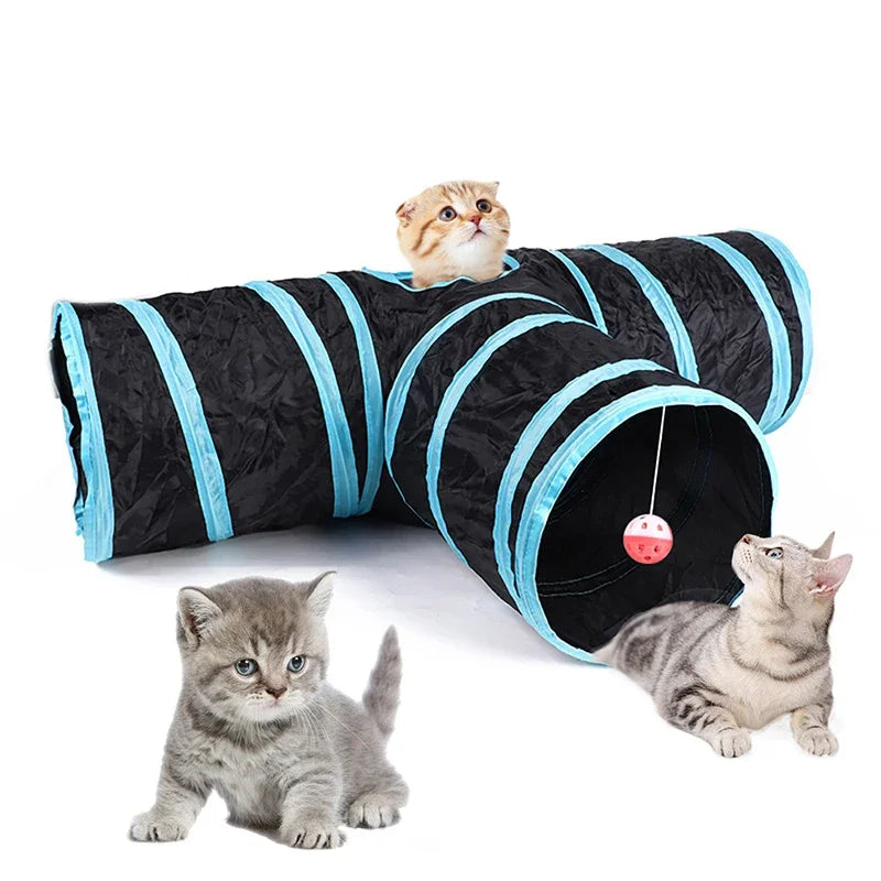Cat Tunnel, Foldable Cat Tunnel, Breathable Drill Barrel for Indoor, has loud paper sound
