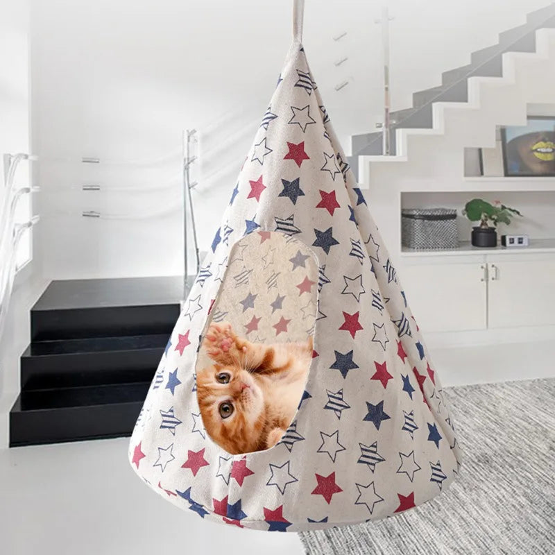 Hammock Cat Bed House, Hammock Cat Window & Cushion Basket, Nest & Playing Cave