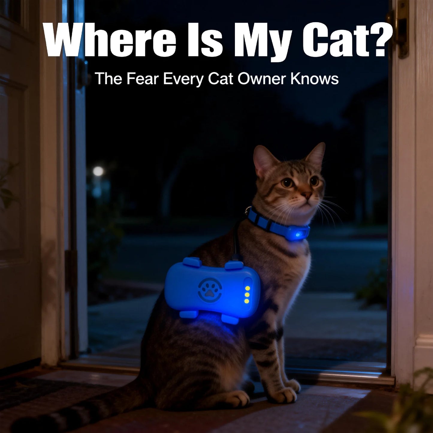 4G GPS Cat and Dog Tracker, Global Real-Time Pet Locator with SIM, WiFi Home Mode, Geo-Fence Alert, Lost Pet Finder, 10+ Days Battery