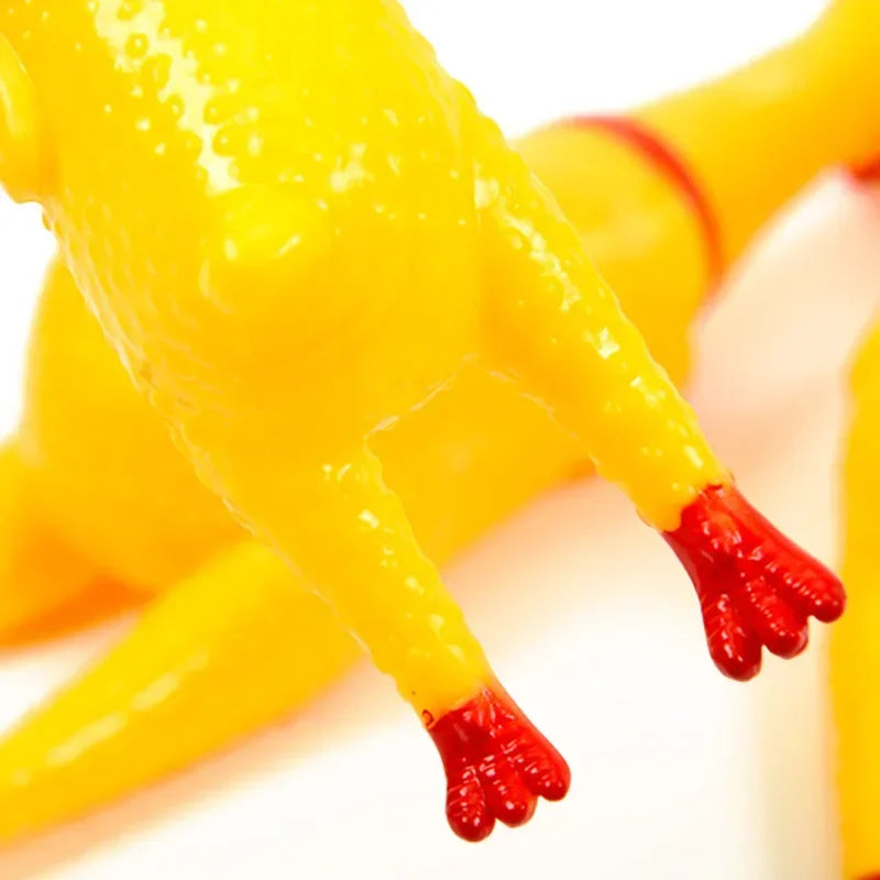1PC Screaming Chicken Squeezing Sound Toy Pet Dog Chewing Toy Durable And Fun Yellow Rubber Breathable Chicken