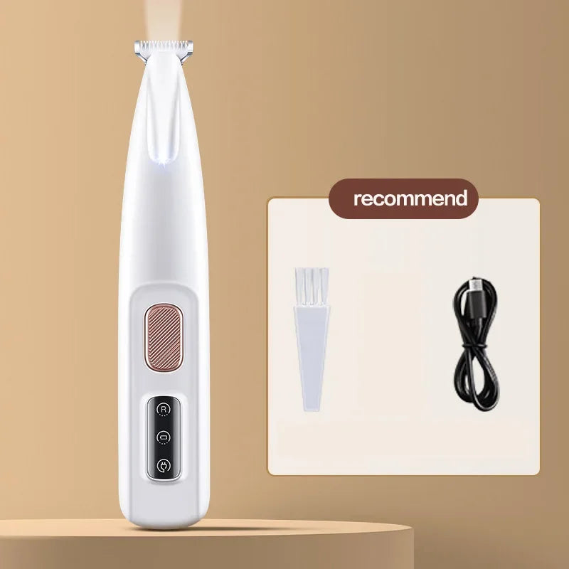 Dog Paw Trimmer with LED Light, Fully Waterproof Pet Hair Trimmer with LED Display