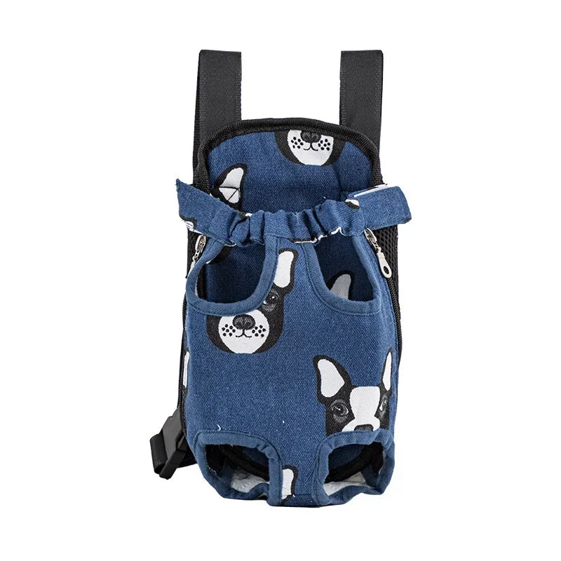 Denim Pet Dog & Cat Backpack for Outdoor Travel for Dogs & Cats with Breathable Shoulder Straps