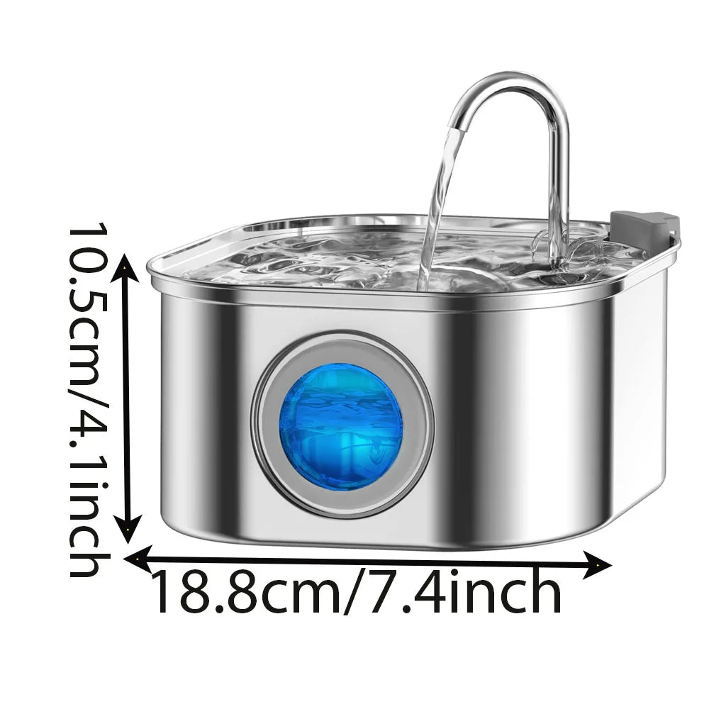 3.2L Stainless Steel Cat Water Fountain Automatic Cat Drinker Drinking Fountain For Cats Dogs Pet Water Dispenser Accessories
