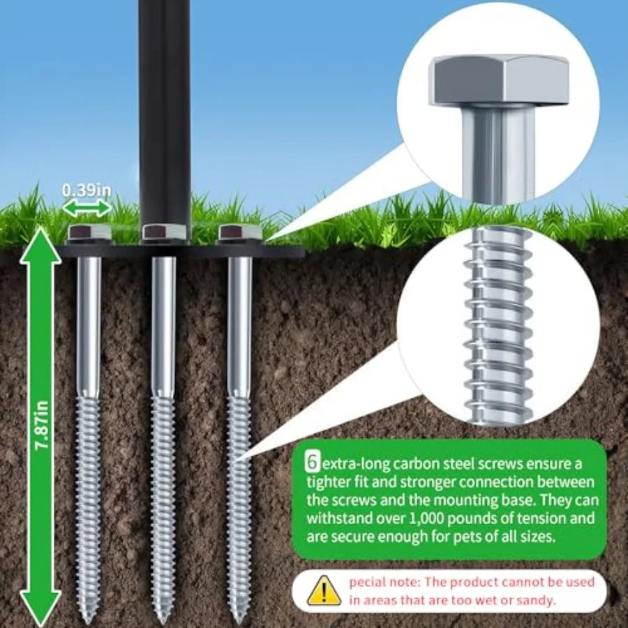 Tether Tug Outdoor Dog Toy. Interactive Exercise Game for Yards. Tether Tug with 2 Rope Toy and Bell for Large Medium Small Dogs