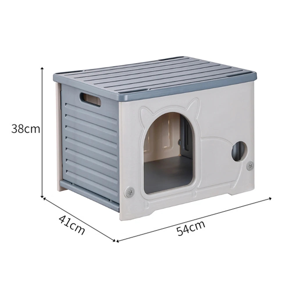 Stray Cat House, Outdoor Rainproof Shelter for Winter,  Warm Cozy Pet Cave,  Foldable Washable
