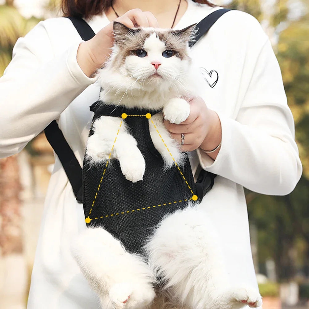 Denim Pet Dog & Cat Backpack for Outdoor Travel for Dogs & Cats with Breathable Shoulder Straps