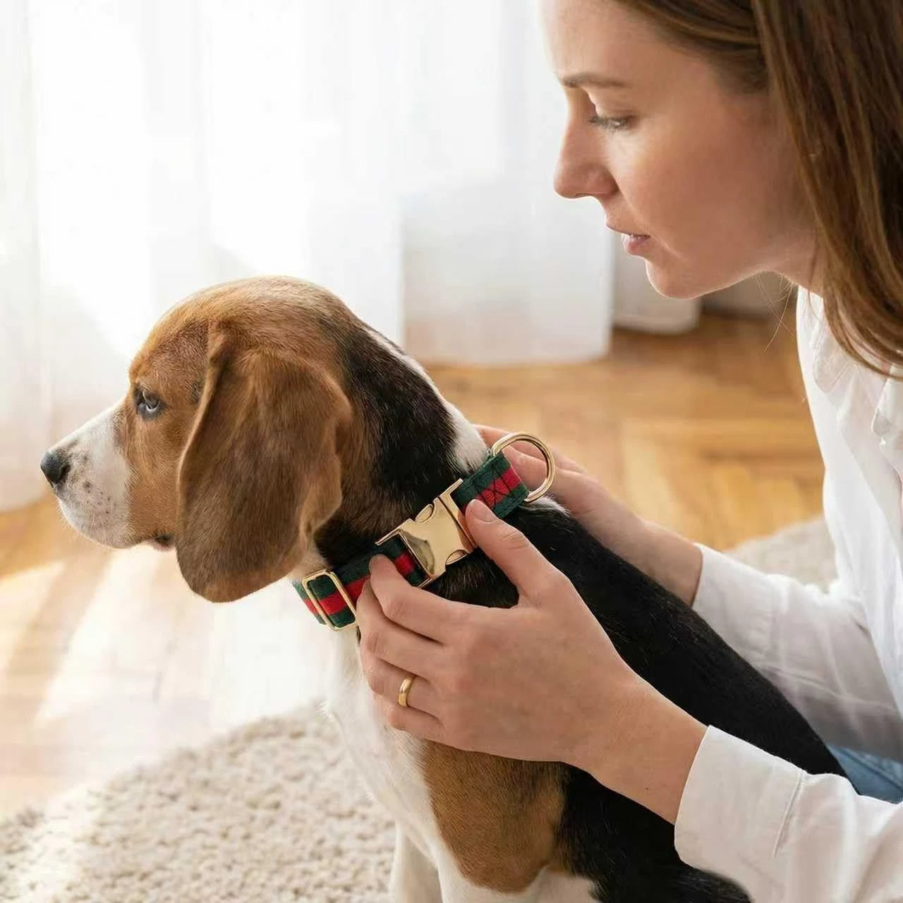Cute Luxury Style Dog Collar with Metal Buckle, Durable Safety Pet Collar for Medium Dogs & Daily Walk