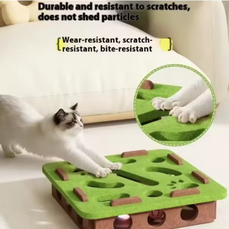 Cat Puzzle Toy Felt Puzzle Box Cat Exercise Toy With Ball Indoor Sports Entertainment Hunting Cat Toys For Indoor Cats
