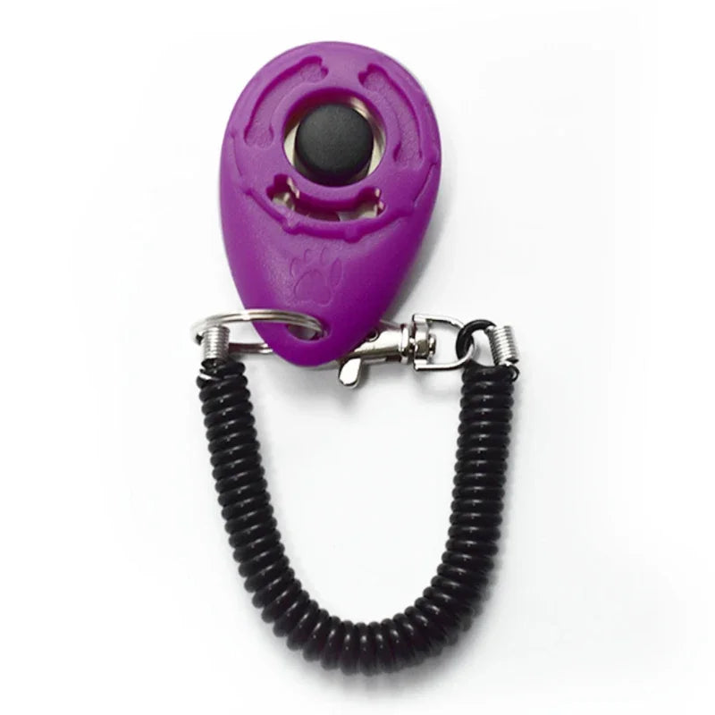 Pet Training Clicker, Trainer with Adjustable Wrist Strap and Key Chain
