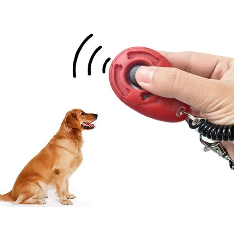 Dog Training Clicker Aid with Adjustable Wrist Strap, Sound Plastic Pet Clicker Trainer and Key Chain.