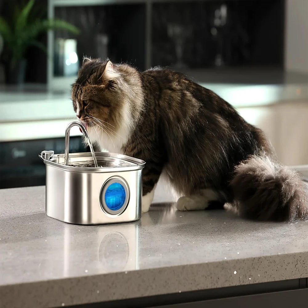 3.2L Stainless Steel Cat Water Fountain Automatic Cat Drinker Drinking Fountain For Cats Dogs Pet Water Dispenser Accessories