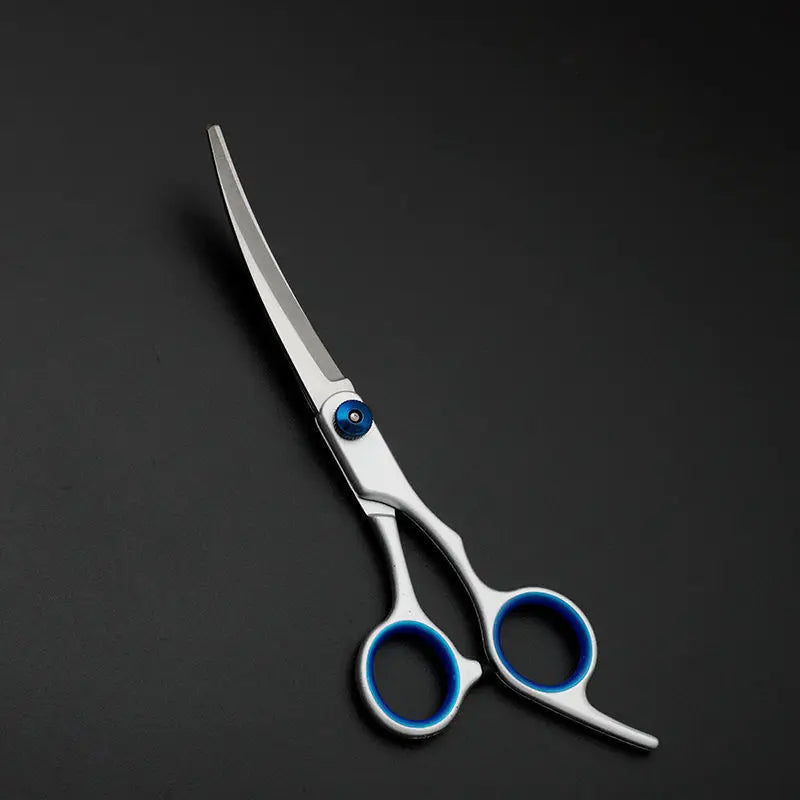 Grooming Scissors Stainless Steel Curved Shears with Round Tip Safety Blades Ergonomic Pet Hair Trimming Tools for Dogs Cats