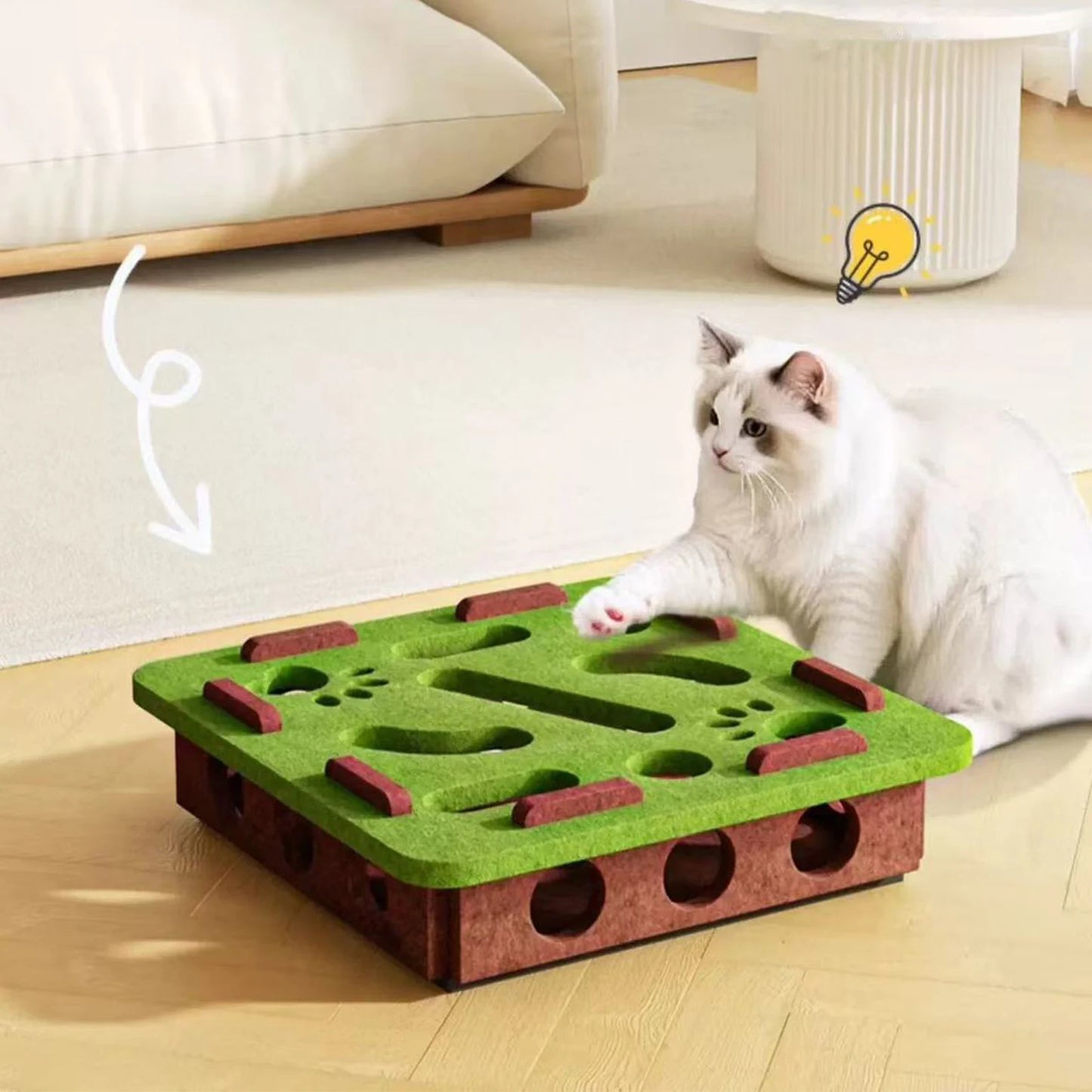 Cat Scratch Puzzle Enrichment Box W/3 Ball Interactive Cat Nail File Enrichment Box Cat Puzzle Toy Puzzle Box for Indoor