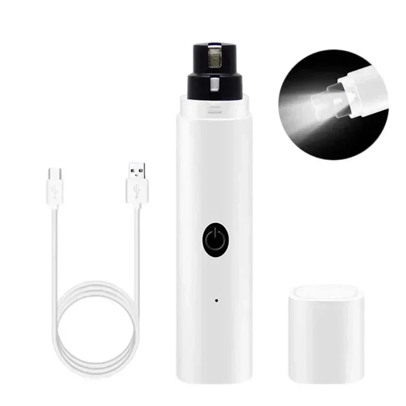 New Electric Dog & Cat Nail Clippers and Grinder, Rechargeable USB Charging, LED Light