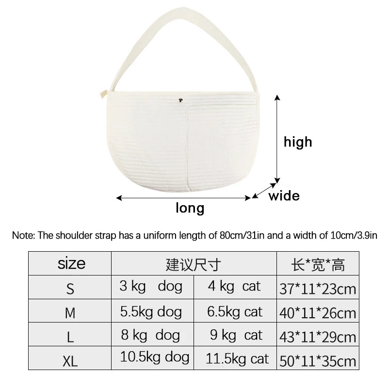 Comfortable Dog Bag Pet Crossbody Shoulder Bag Outdoor Travel Handbag Canvas Single Shoulder Cat Bag Sling Comfort Tote Bag