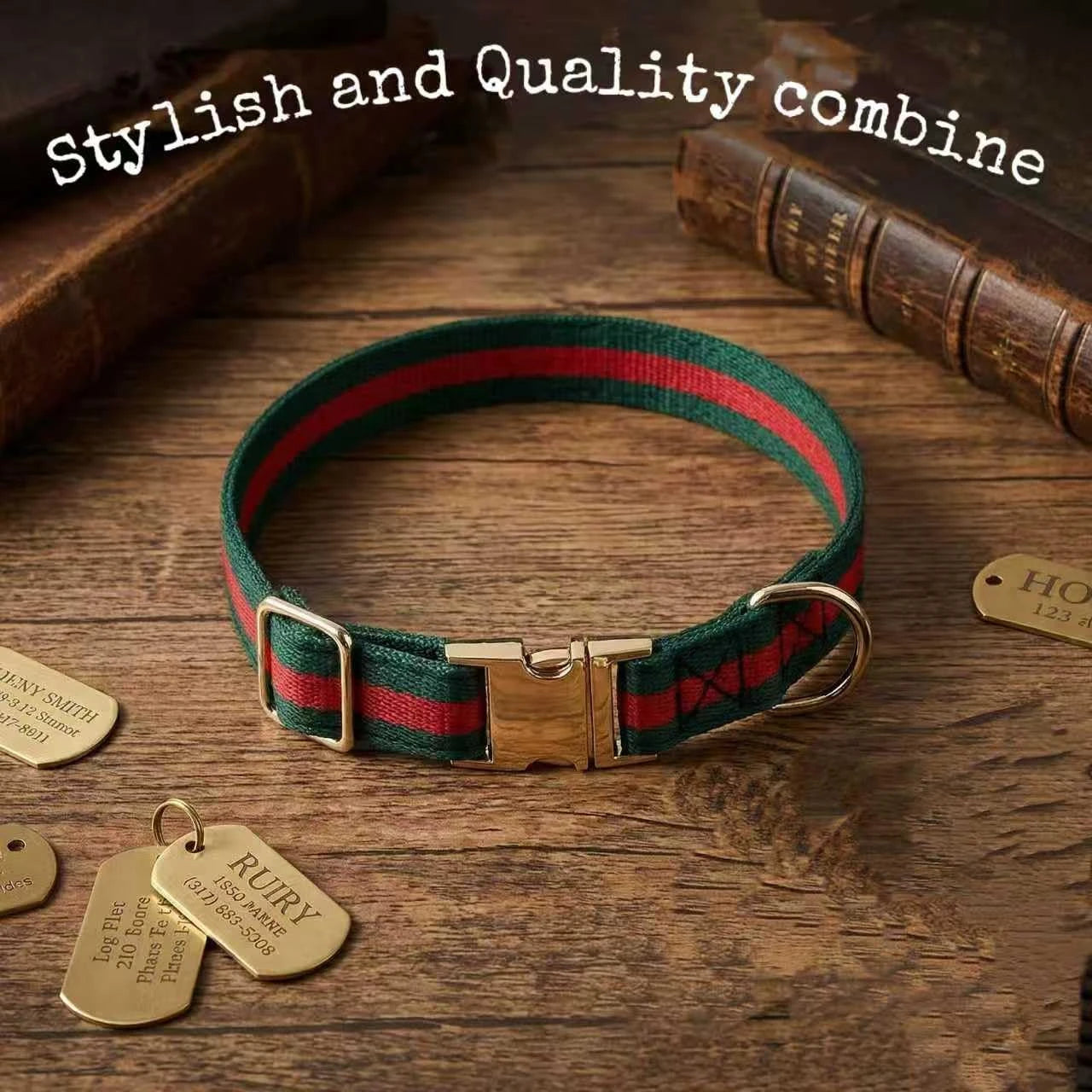Cute Luxury Style Dog Collar with Metal Buckle, Durable Safety Pet Collar for Medium Dogs & Daily Walk