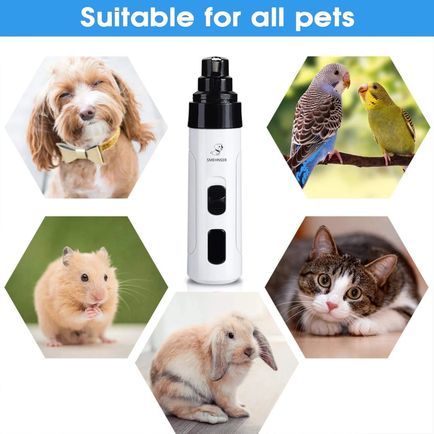 Rechargeable Dog Nail Grinders, USB Charging Pet Nail Clippers, Dog Cat Paws Nail Grinder, Grooming Trimmer Tools
