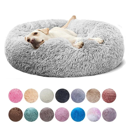 Round Pet Bed for Large Dog Bed, Donut, Long Plush Bed for Medium Dog, Warm Sleeping Sofa