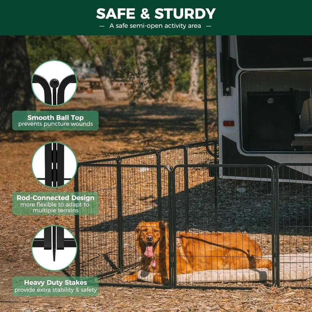 Dog Fence for Yard, RV Camping, 40 Inches, 16 Fences for Medium and Large Dogs