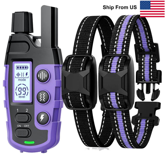 3300Ft Electric Dog Training Collar Remote Control Waterproof Pet BehaviorFor 5-120lbs Puppy With Vibration Shock Beep